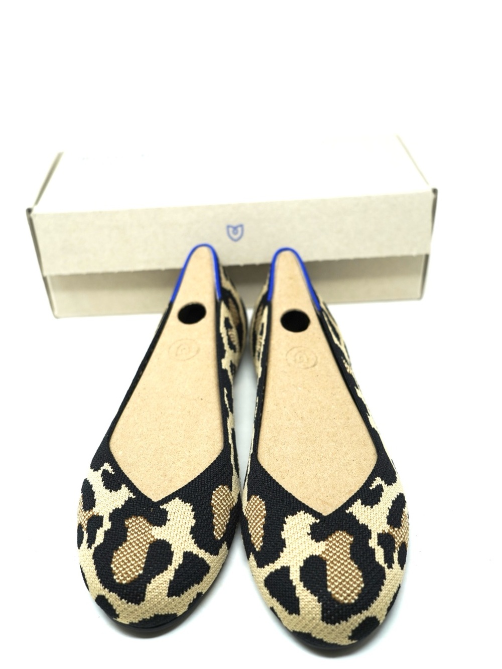 Rothy's The Flat Shoes leopard print round toe slip on ballet flats size 7 NWB